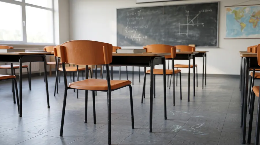 Cadeira empilhável Trivector em sala de aula
